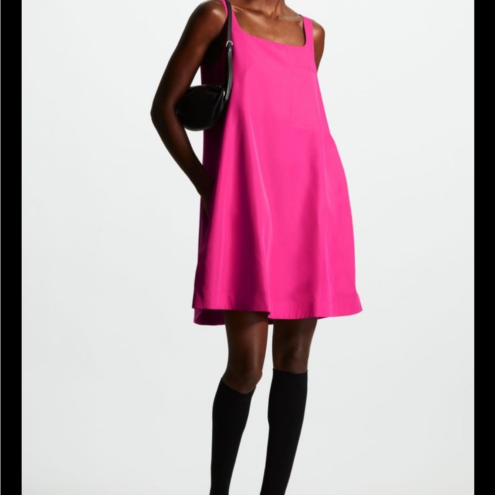 COS Hot Pink Mini A-Line Slip Dress